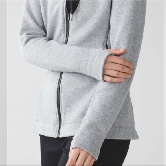 Lululemon &go Take-Off Fleece Heathered Medium Grey missing drawstring - Picture 5 of 16